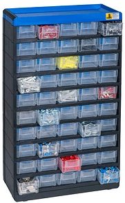 Thumbnail - Allit VarioPlus Kleinteilemagazin schwarz, blau 30,0 x 13,5 x 52,5 cm, 1 St.