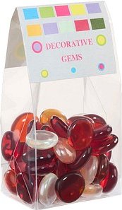 GLOREX Muggelsteine rot, braun, transparent Glasnuggets Ø 20,00 mm, 200,0 g, 1 Pack