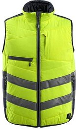 Thumbnail - MASCOT® unisex Warnweste Grimsby gelb, schwarzblau Größe 4XL