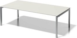 Thumbnail - BISLEY Konferenztisch Cito grauweiß, silber rechteckig, 4-Fuß-Gestell silber, 240,0 x 120,0 x 74,0 cm