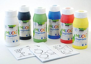 KREUL MUCKI Power Pack Fingerfarben farbsortiert, 6 St.