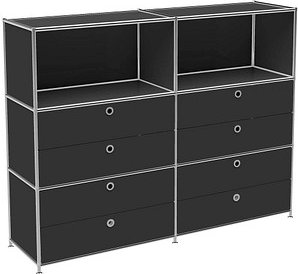 viasit Sideboard System4, 47482 schwarz 152,9 x 40,4 x 118,2 cm