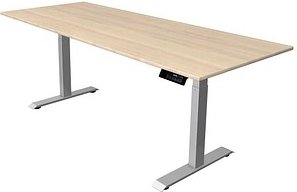 Kerkmann Move 1 stable elektrisch höhenverstellbarer Schreibtisch ahorn rechteckig, T-Fuß-Gestell silber 200,0 x 80,0 cm