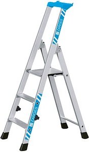 Thumbnail - ZARGES Stehleiter einseitig Nova S silber 3 Stufen, H: 134,0 cm