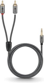 Thumbnail - goobay 3,5 mm Klinke/Cinch Kabel 2,0 m silber, schwarz, 1 St.