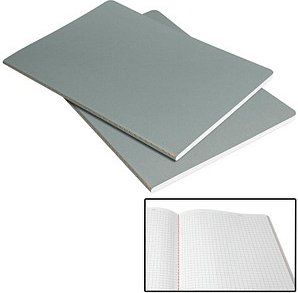 Thumbnail - SIGEL Notizhefte Linescape DIN A5 kariert, hellgrau, neon-orange Softcover 68 Seiten, 2 St.