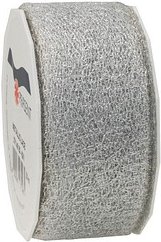 Thumbnail - PRÄSENT Geschenkband Metallic Lace glänzend silber 40,0 mm x 20,0 m