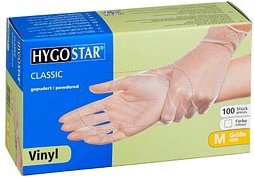 HYGOSTAR unisex Einmalhandschuhe CLASSIC transparent Größe M, 100 St.