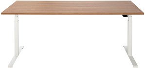 ith möbel EasyT elektrisch höhenverstellbarer Schreibtisch kirschbaum rechteckig, T-Fuß-Gestell weiß 180,0 x 80,0 cm