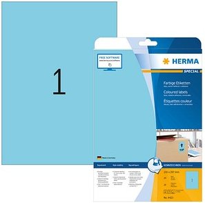 Thumbnail - 20 HERMA Etiketten 4423 blau 210,0 x 297,0 mm