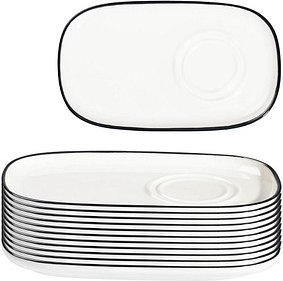 Thumbnail - ID Fine Untertassen Modest Black Mesa weiß 22,0 cm, 12 St.