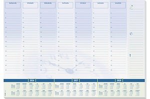 SIGEL Schreibtischunterlage Time blau/grün Papier 59,5 x 41,0 cm, 30 Blatt