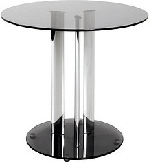 HAKU Möbel Beistelltisch rund Glas grau 59,0 x 59,0 x 57,0 cm, 1 St.