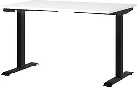 GERMANIA JET höhenverstellbarer Schreibtisch weiß rechteckig, T-Fuß-Gestell schwarz 120,0 x 80,0 cm
