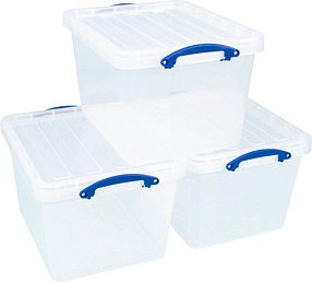 Thumbnail - 3 Really Useful Box Aufbewahrungsboxen 3x 40,0 l transparent 50,0 x 39,5 x 31,5 cm