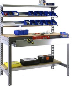 Thumbnail - Simonrack Werkbank SIMONWORK BT1 BOX 900 grau 1 Schublade 91,0 x 61,0 x 144,5 cm