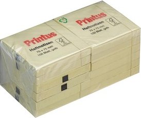 Printus Haftnotizen gelb, 12 Block