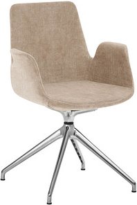 Mayer Besuchersessel myHELIOS hellbraun Aluminium poliert Stoff, 1 St.