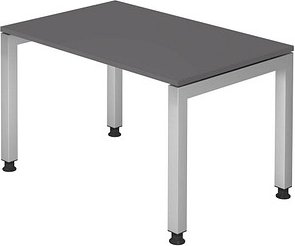 HAMMERBACHER JS12 höhenverstellbarer Schreibtisch grafit rechteckig, 4-Fuß-Gestell silber 120,0 x 80,0 cm