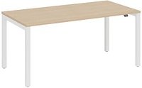 Thumbnail - fm Catro Schreibtisch ahorn, verkehrsweiß rechteckig, 4-Fuß-Gestell weiß 180,0 x 80,0 cm