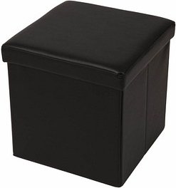 Echtwerk Hocker mit Stauraum Store Cube EW-SW-0410 schwarz Kunstleder, 1 St.
