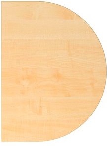 HAMMERBACHER Anbautisch höhenverstellbar Haziender ahorn, silber halbrund 60,0 x 80,0 x 65,5 - 82,5 cm