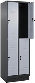 Thumbnail - CP Spind Classic PLUS schwarzgrau, weißaluminium 080320-20 S10152, 4 Schließfächer 60,0 x 50,0 x 195,0 cm