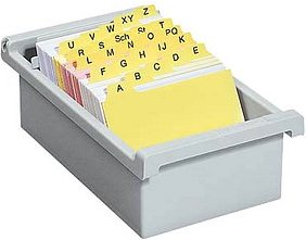 HAN Karteikasten DIN A7 für 800 Karteikarten grau ohne Deckel