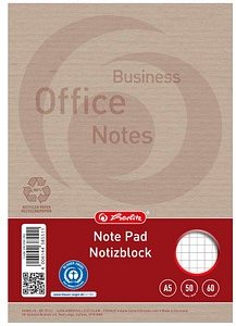 herlitz Notizblock Recycling DIN A5 kariert, 1 St.