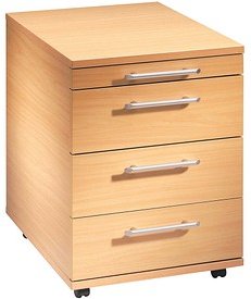 Thumbnail - HAMMERBACHER Basic 1606 Rollcontainer buche 4 Auszüge 42,8 x 58,0 x 59,0 cm