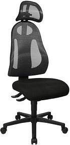Topstar Bürostuhl Free Art mit Kopfstütze, FR100 G202X Stoff anthrazit, Gestell schwarz