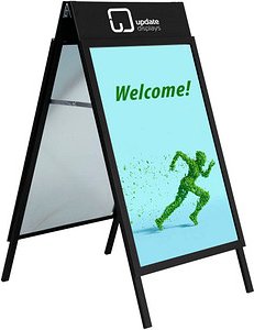 update displays Kundenstopper HardLine PLUS schwarz DIN A1 2 Fächer