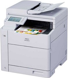 OKI MC554dn 4 in 1 Farblaser-Multifunktionsdrucker grau