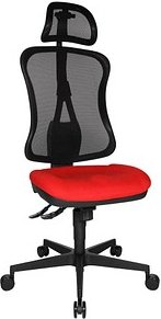 Topstar Bürostuhl Head Point SY, HE200 G21X Stoff rot, Gestell schwarz