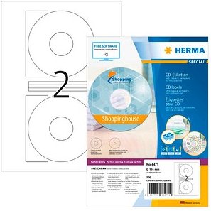 200 HERMA CD-Etiketten 4471 weiß