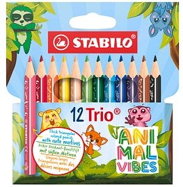 STABILO Trio® dick, kurz Animal Vibes Buntstifte farbsortiert, 12 St.
