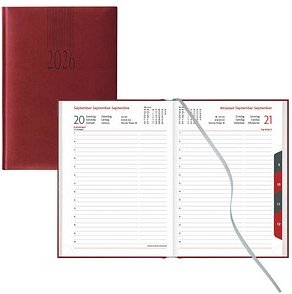 Lediberg Buchkalender Tagesplaner 2026 rot