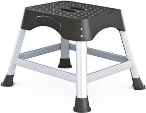 Thumbnail - ZARGES Tritthocker Workstand P silber 1 Stufe, H: 40,0 cm