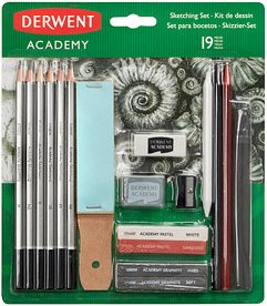 DERWENT Academy Graphitstifte-Set B, H, HB, 2B, 4B, 6B grau, 1 St.