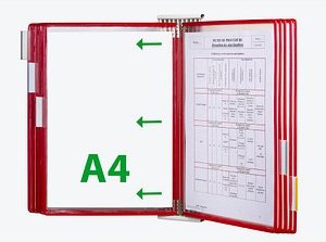 tarifold Wand-Sichttafelsystem 427103 DIN A4 rot mit 10 St. Sichttafeln