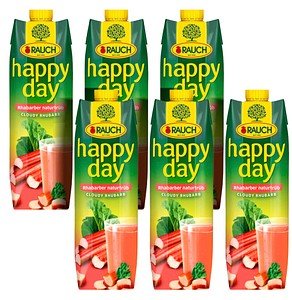 happy day Fruchtnektar Rhababer 6x 1,0 l