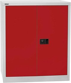 BISLEY Stahlschrank Universal E402A01G506 lichtgrau, kardinalrot 1 Fachboden 91,4 x 40,0 x 100,0 cm, aufgebaut, 1 St.