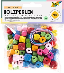 folia Perlen-Set Bunt eckig farbsortiert 85 St.