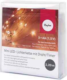 Rayher Mini LED 20er LED Lichterkette weiß 2,2 m, 1 St.
