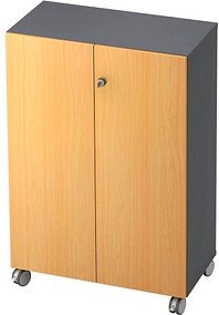 HAMMERBACHER Aktenschrank Profi, V238T3RA/G/6/SG graphit, buche 2 Fachböden 80,0 x 42,0 x 117,2 cm