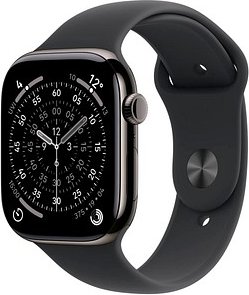 Apple Watch Series 11 42 mm Titan (GPS+Cellular) Sportarmband S/M schwarz, schiefer