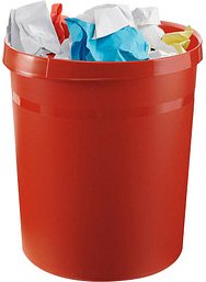 Papierkorb HAN GRIP, rund, Volumen 18 l, extra stabil, 2 Griffmulden, ohne Deckel, B 237 x T 312 x H 350 mm, Polypropyle...