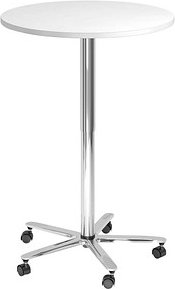 Thumbnail - HAMMERBACHER VST08 Stehtisch höhenverstellbar rund Spanplatte weiß 80,0 x 80,0 x 72,0 - 114,0 cm, 1 St.