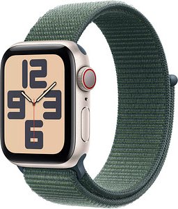 Apple Watch SE 40 mm Aluminium (GPS+Cellular) Sport Loop grün, polarstern