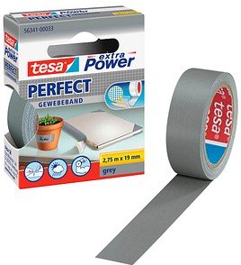 Thumbnail - tesa extra Power® Perfect Gewebeband grau 19,0 mm x 2,75 m 1 Rolle